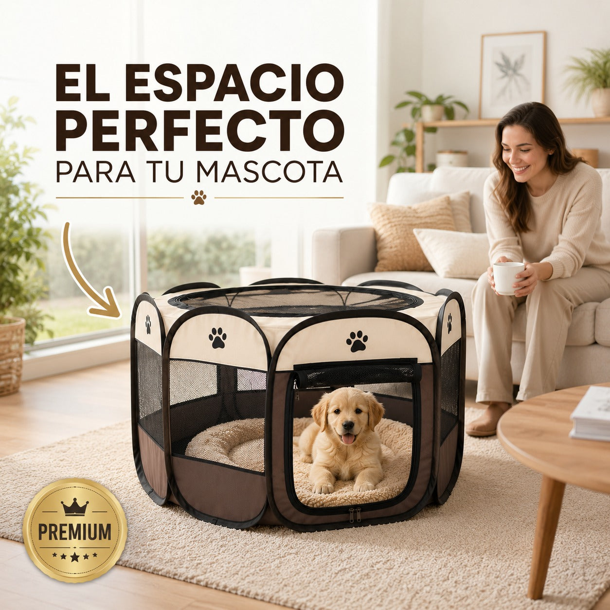 Corral para mascotas plegable
