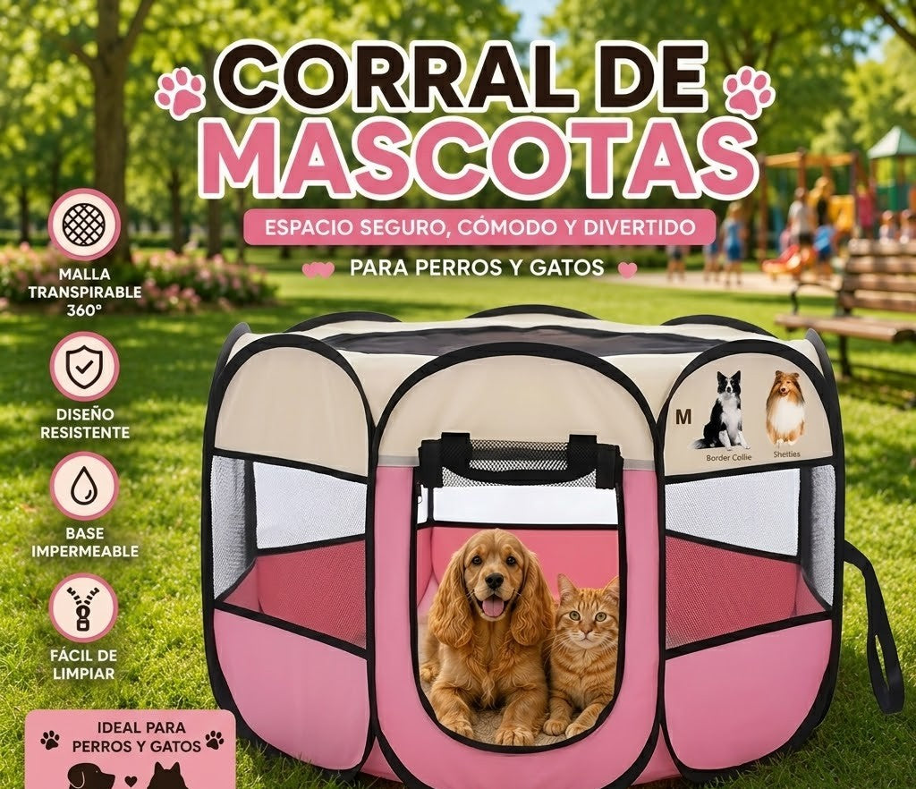 Corral para mascotas plegable