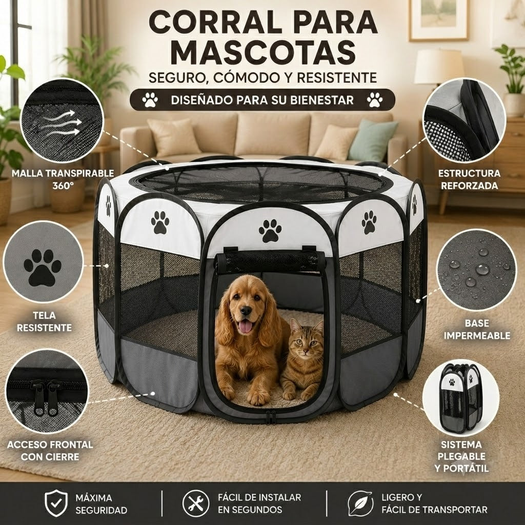 Corral para mascotas plegable