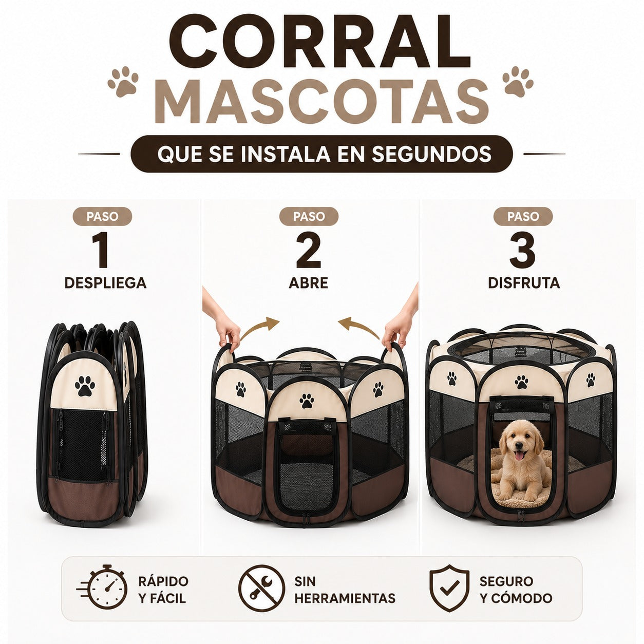 Corral para mascotas plegable