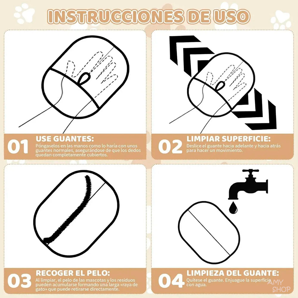 Guante removedor de pelos de mascota