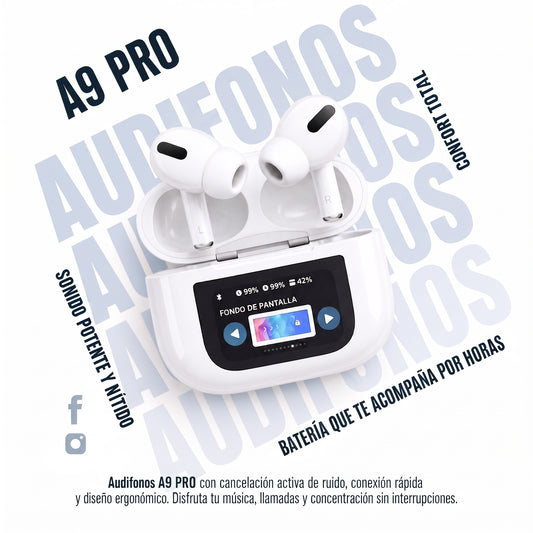 AUDÍFONOS INALÁMBRICOS A9 - PANTALLA LED