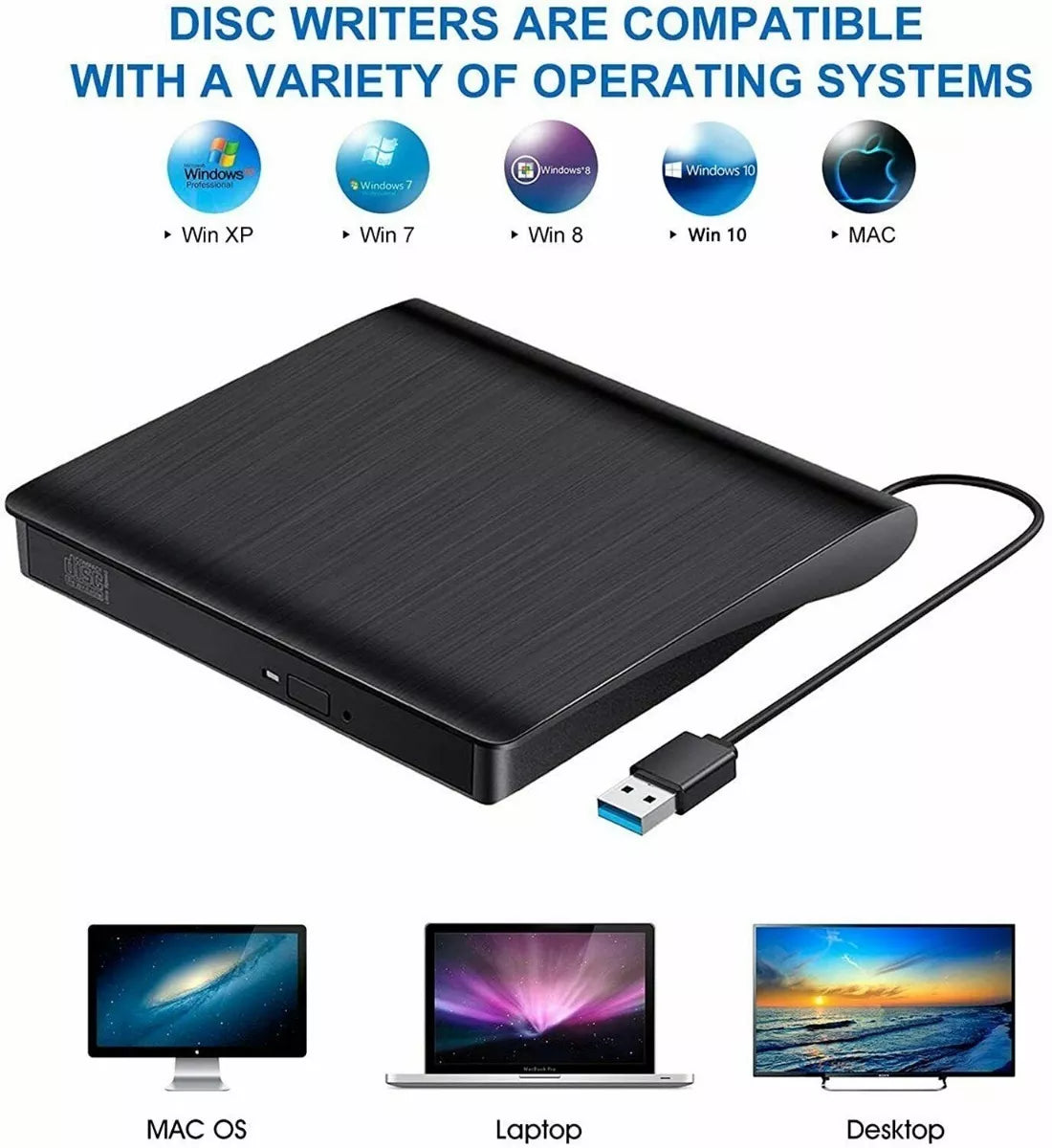 Unidad Cd Dvd Externa Usb 3.0 Alta Velocidad