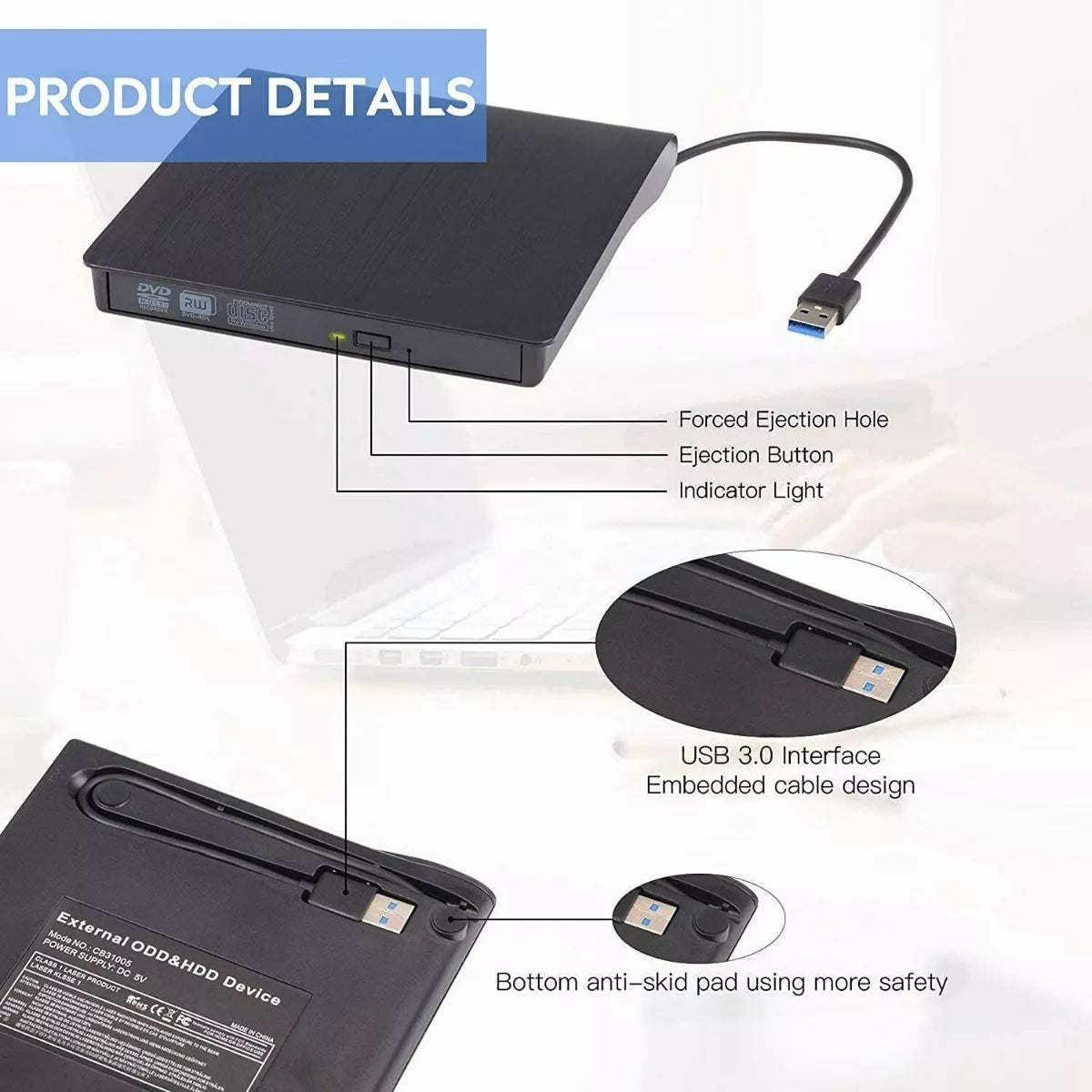 Unidad Cd Dvd Externa Usb 3.0 Alta Velocidad